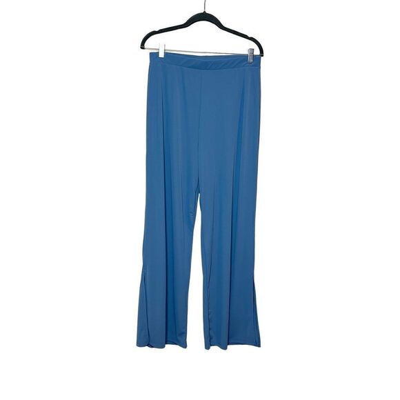 Zara new blue Zara new high rise pull on wide leg side split bottom pants size L - Picture 1 of 15
